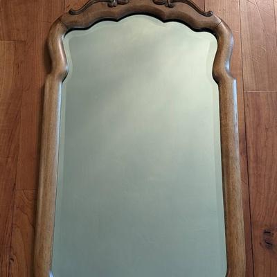 Wood Framed Beveled Mirror 