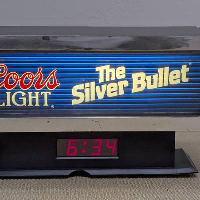 1980's Coors Light Cash Register Sign and Clock