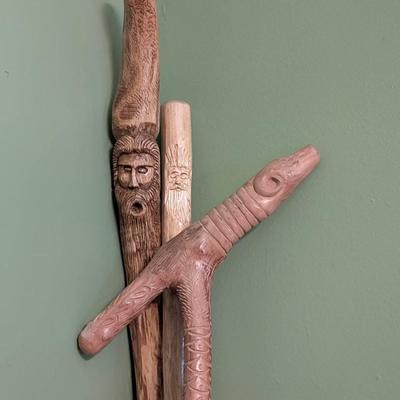 Hand Carved Walking Sticks