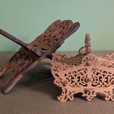 Fretwork Basket and Bible Stand