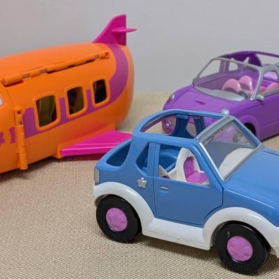Polly Pocket Limo, Jeep, and Jet