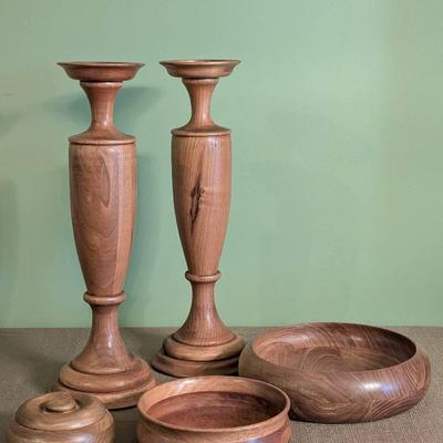Wood Candle Holders and Bowls