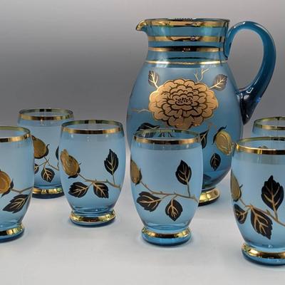 1960's Crystalex Bohemian Crystal Juice Set