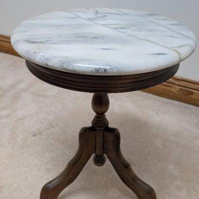 Victorian Marble Topped Accent Table