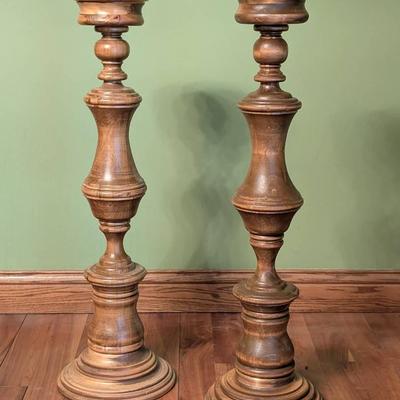Hand Turned Pedestal Candle Holders 
