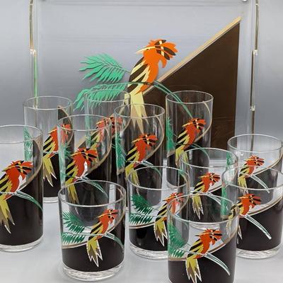 1970's HJ Stotter Plastic Tumblers and Tray