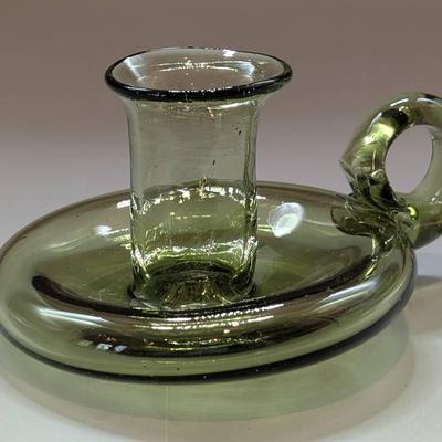 Hand blown Glass Candlestick Holder 
