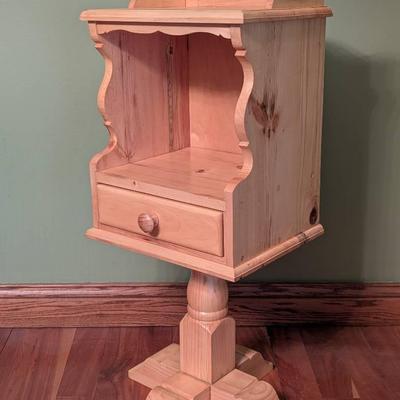 Hand Crafted Wooden Telephone Stand 