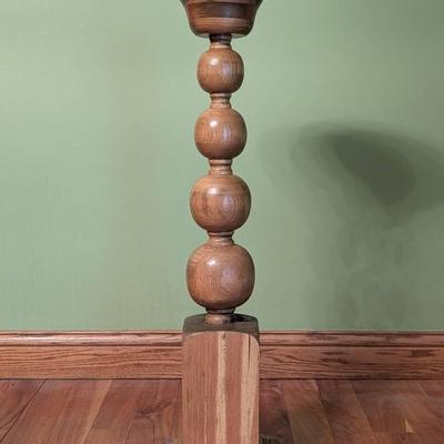 Hand Crafted Turned Wood Plant Stand