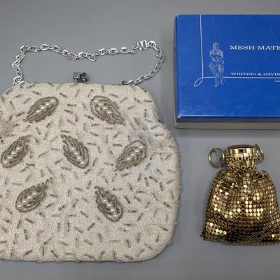 Whiting & Davis Beaded Purse and Mesh-Mates Bag