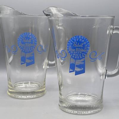Pabst Blue Ribbon Glass Pitchers