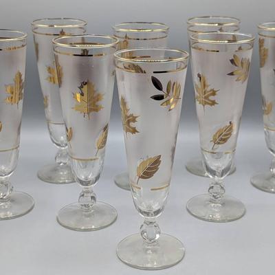 Libbey Golden Foliage Pilsner Glasses 