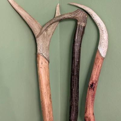 Antler Topped Walking Sticks