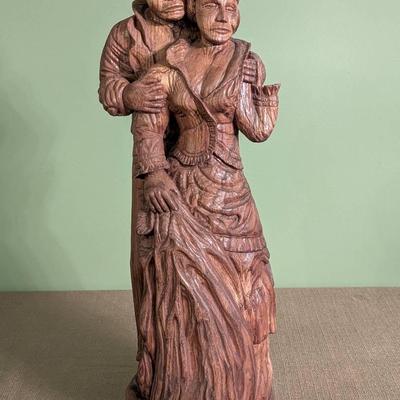Loving Couple Wood Carving 