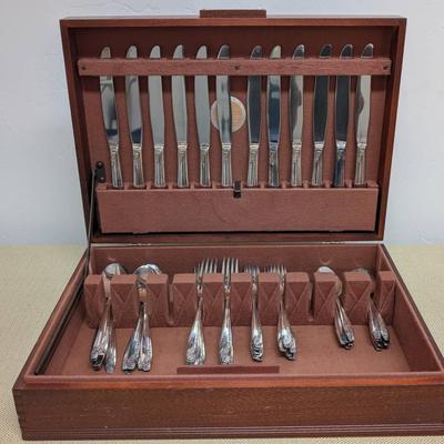 Rogers Silver Plate Flatware and Storage Box