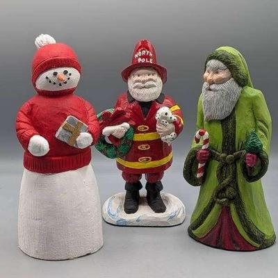 Hand Carved Holiday Trio