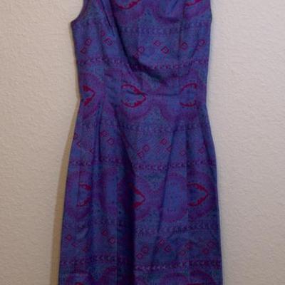 50"s silk sheath - probably a size 2 in current sizing.  There is also a peplum that was removed from the dress, Can include if wanted.