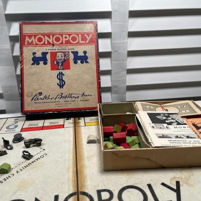 Sale Photo Thumbnail #37: Vintage Monopoly set - metal pieces, wooden houses and hotels