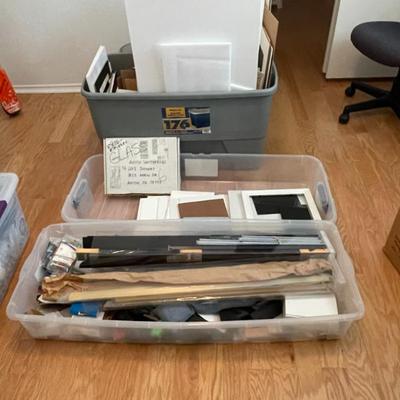 Framing supplies and equipment.  Must take all.  Includes containers (they have lids).  $75 OBO

Include cut and uncut mats, foamcore,...