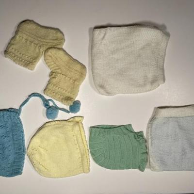 Sale Photo Thumbnail #21: baby caps - hand knit, 1950