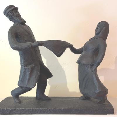 Austin Productions’ “Mitzvah Touch- Wedding Dance” Metal Sculpture, Signed and Dated 1968