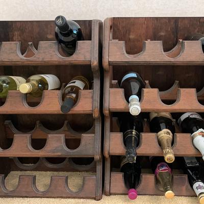 MidCentury Wooden Wine Racks, 2 Units