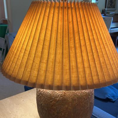 Textured Metal Table Lamp, Pleated Shade (1)