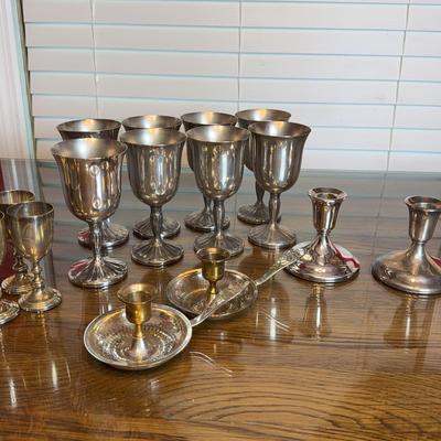 Silver Plated Candle Holders And 