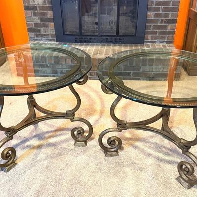 Havertys Solano Glass End Tables 