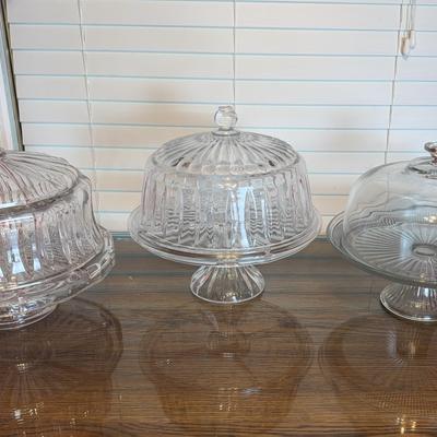 Clear Glass Decorative Cake Stands And Covers