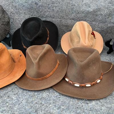 Men’s Hat Collection | Henschel, Kangol, Tsalavoutas, Western & Fedora Styles – Lot of 8
