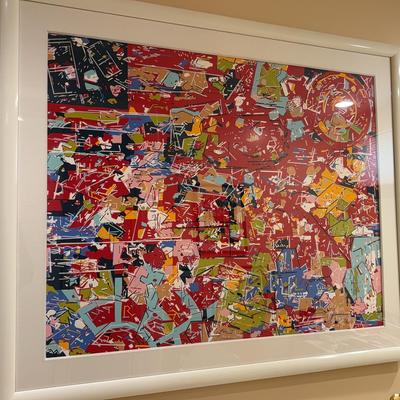 Framed Lincoln Center/List Art Poster | Bold Abstract Print in Red, Blue & Green