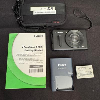 Canon PowerShot S100 Digital Camera with Charger, Battery, Manual & Case

