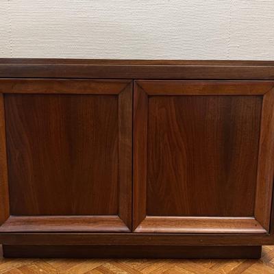 Vintage Walnut Record Cabinet | Double Doors, Mid-Century Style (Records Not Included)

