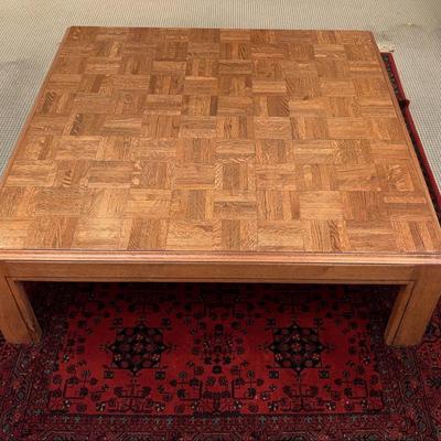 Vintage Bauerman + Co Parquet Top Coffee Table | Mid-Century Style, Made in California