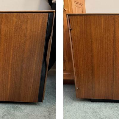 Mid-Century Modern Walnut Cabinets | Danish Style Bar or Media Console with Interior Storage