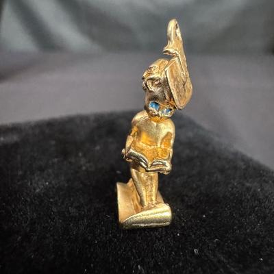 Gold Tone Charm Of Graduating Boy 5.54g Total Weight 