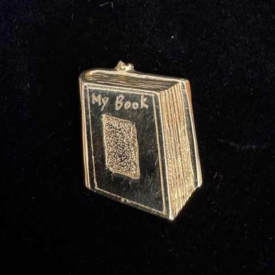 “My Book” Gold Tone Charm | Book Lover Gift | 3.63g Total Weight