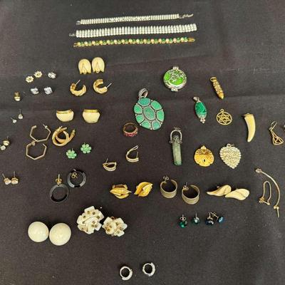 Fashion Jewelry Lot | Pendants, Hoops, Clip-Ons, Bracelets & Signed Chico’s Pendant