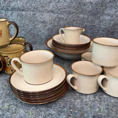 1970s Era Rustic Mugs & Dishes | Including Kaleido Japan Stoneware