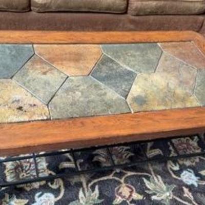 Wood And Metal Coffee Table 