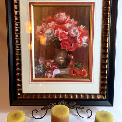 Anemones Painting And Candles 