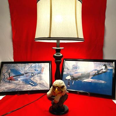 Airplane Photos and Eagle Statue