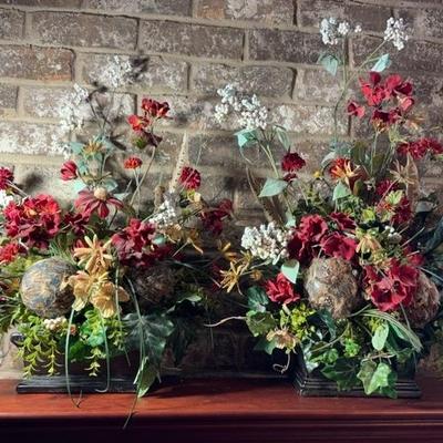2 Faux Floral Arrangments 