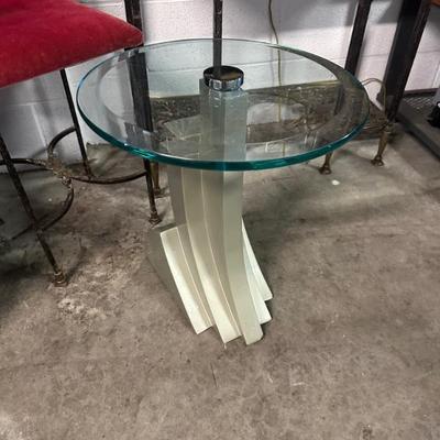 Retro Designer End Table Glass Top