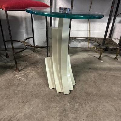 Retro Designer End Table Glass Top