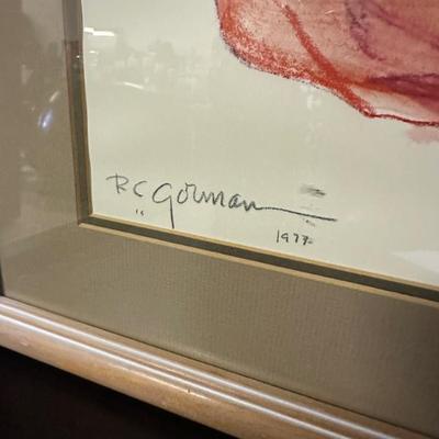 Woman Sitting By RC Gorman Signed Lithograph 1977