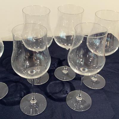 Six Tulip Wine Glasses Probably Crystal - Unmarked