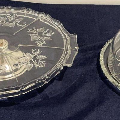 WMF Glass Cheese Server And Cake Plate