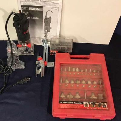 Drill Master Quarter Inch Trim Router Plus Bits
